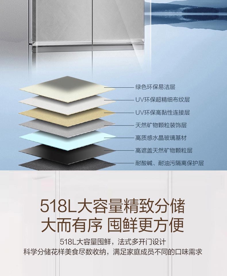 容声冰箱BCD-518WKM1MPGZA墨韵岩