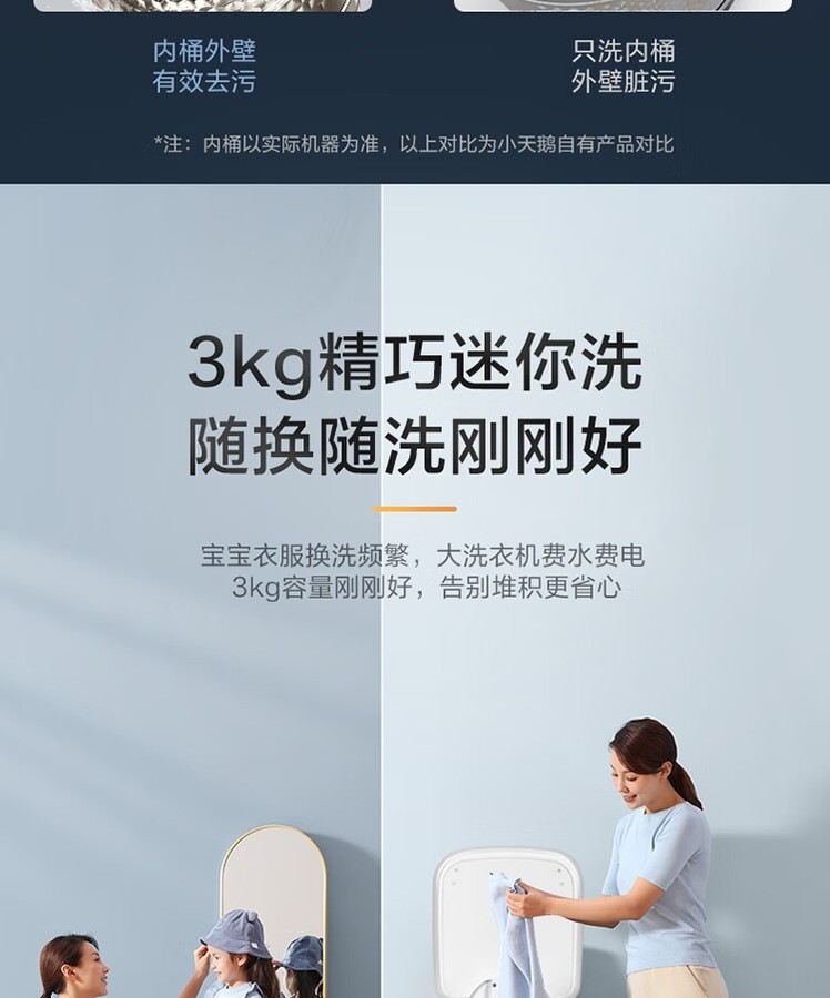 小天鹅洗衣机迷你全自动波轮TB30VH80E