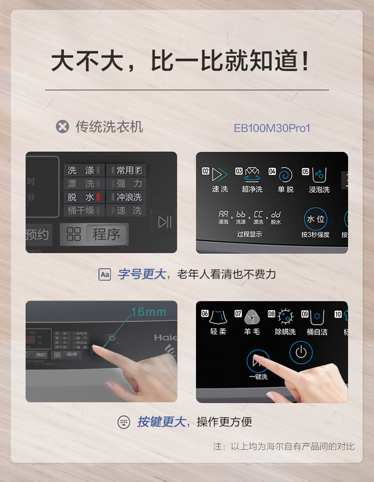 海尔洗衣机全自动EB100M30Pro1
