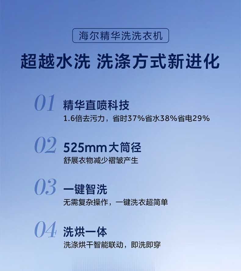 海尔洗衣机洗烘一体滚筒EG100HPLUSSL6U1