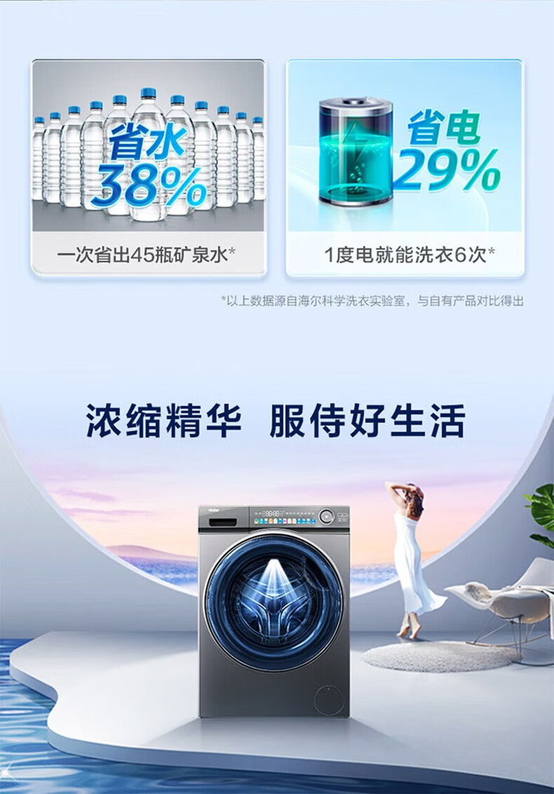 海尔洗衣机洗烘一体滚筒EG100HPLUSSL6U1