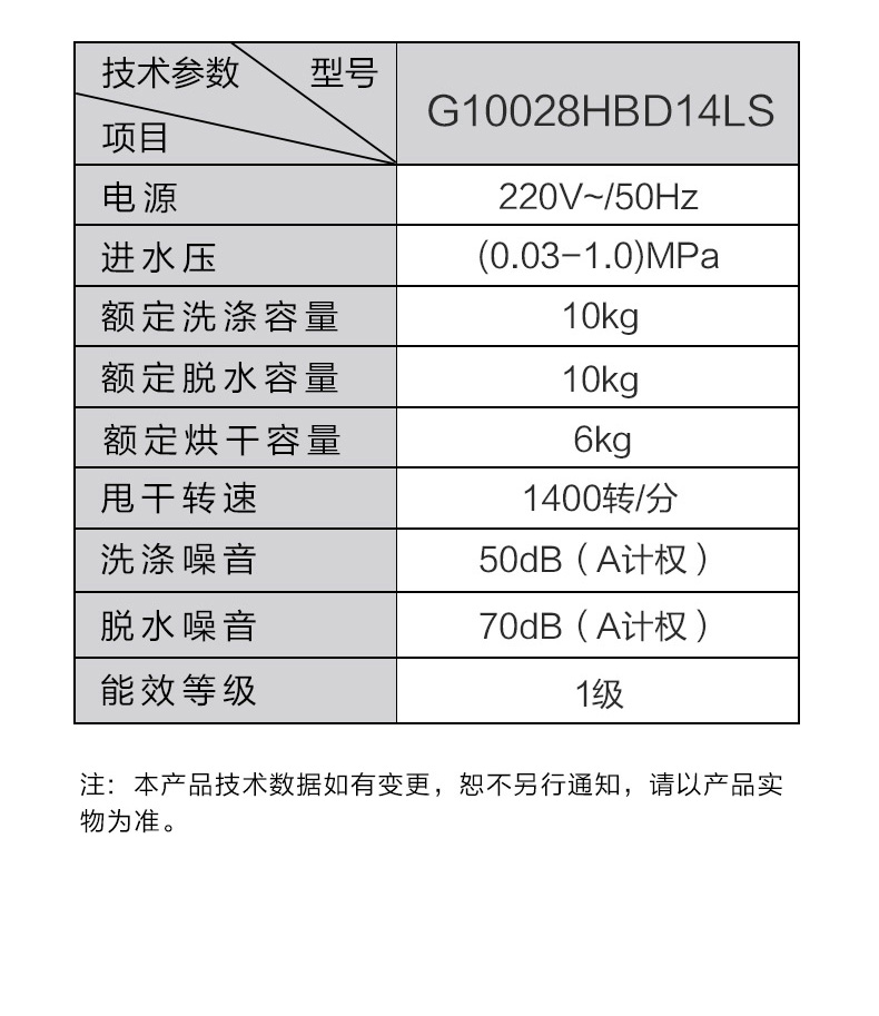 海尔洗衣机滚筒G10028HBD14LS