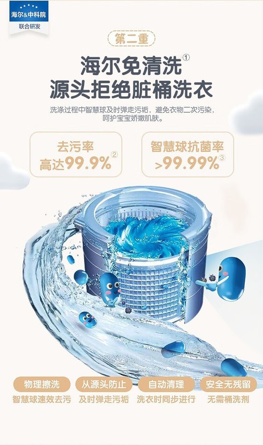 海尔洗衣机全自动迷你MBM33-R500
