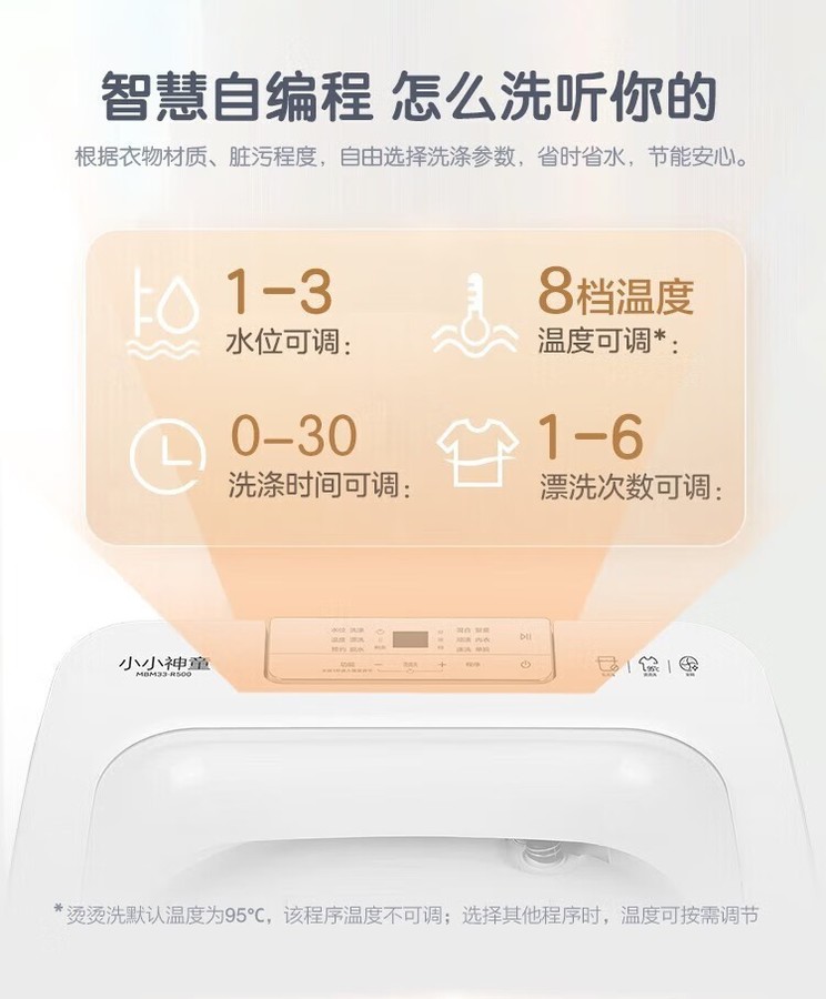 海尔洗衣机全自动迷你MBM33-R500