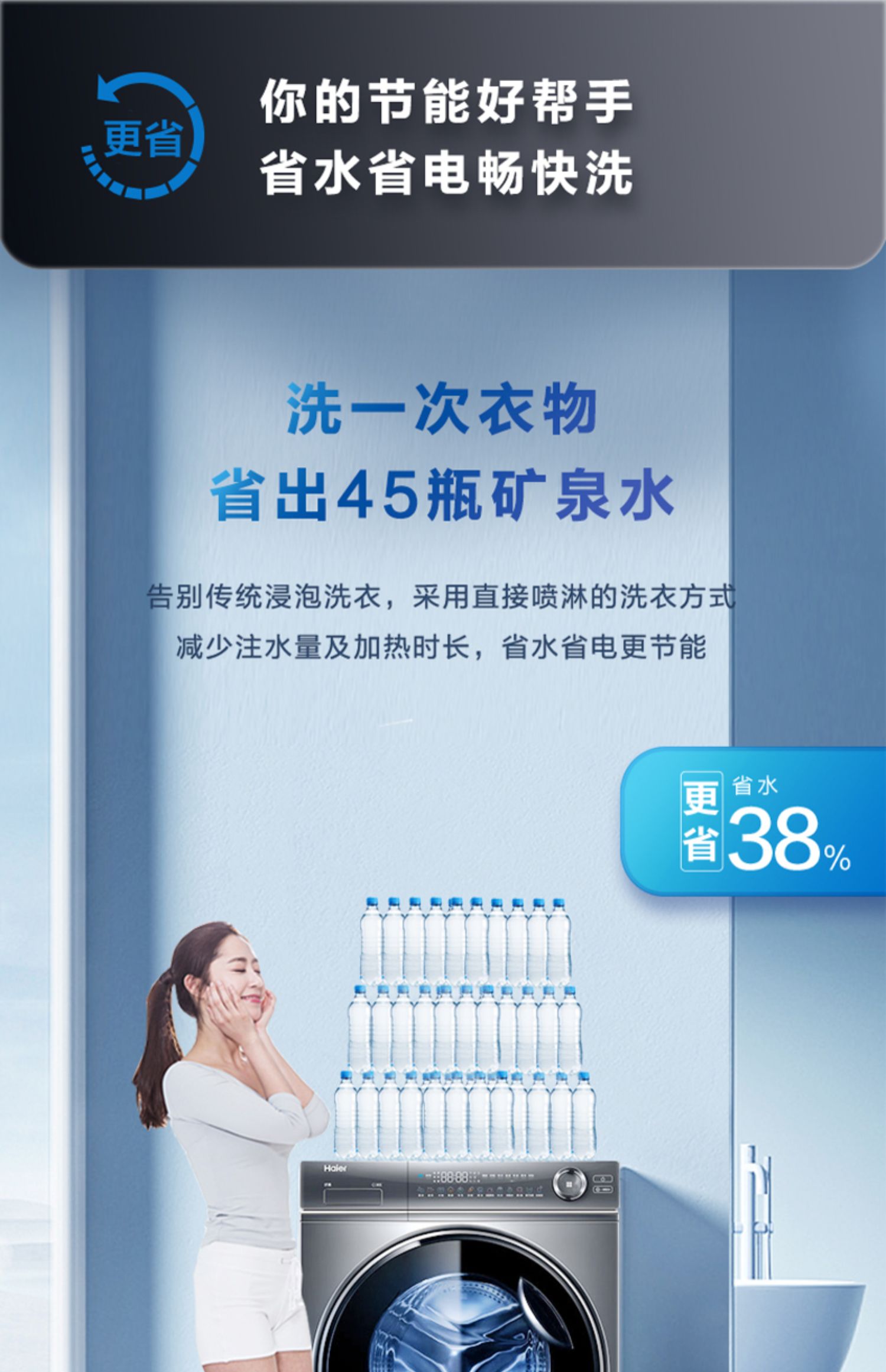 海尔洗衣机滚筒XQG100-BD14376LU1