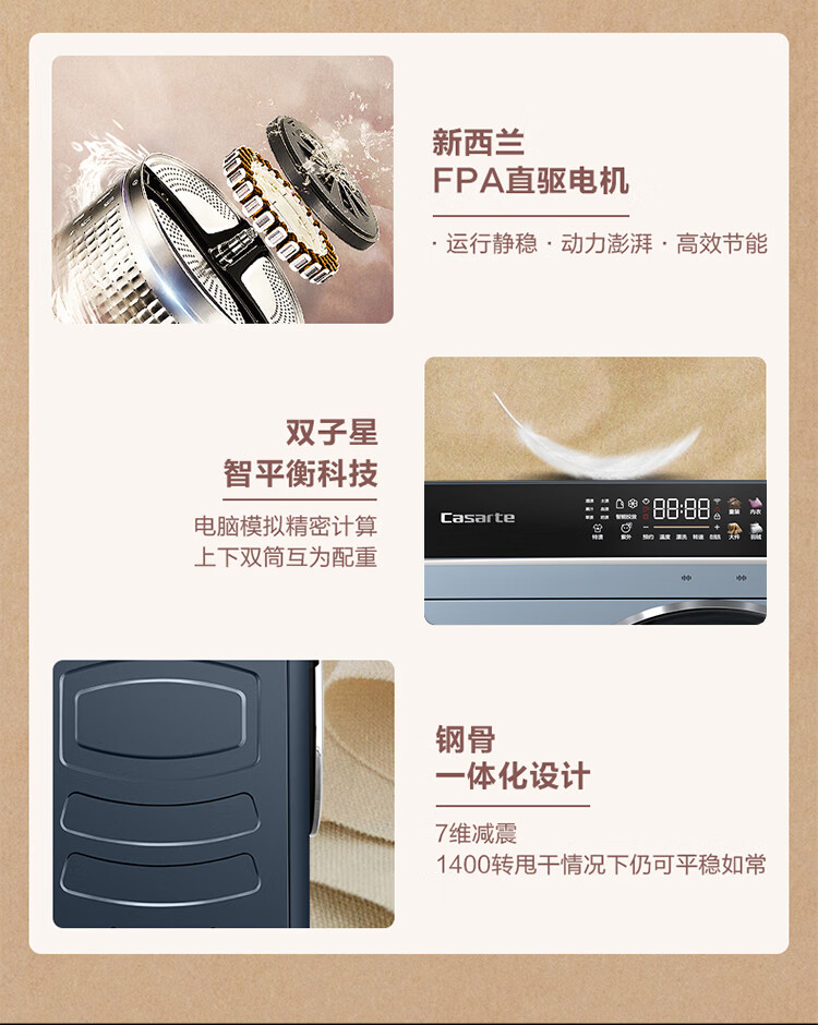 卡萨帝洗衣机双子滚筒C8D14L6U1