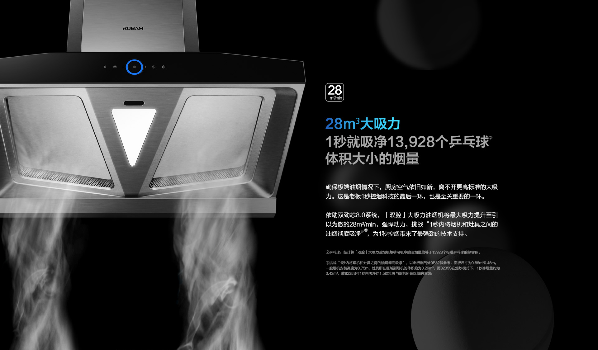老板烟机28立方超大吸力双腔双吸CXW-260-8235S