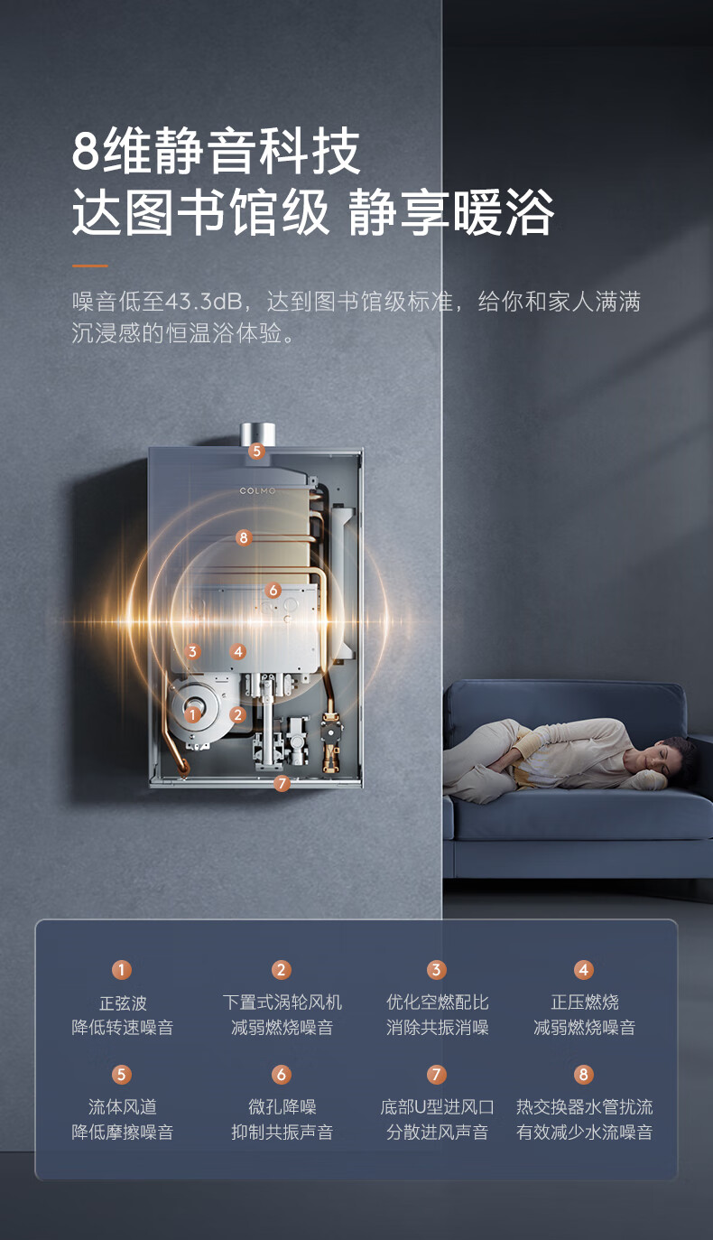 美的高端定制品牌COLMO燃气热水器 JSQ30-CTX216
