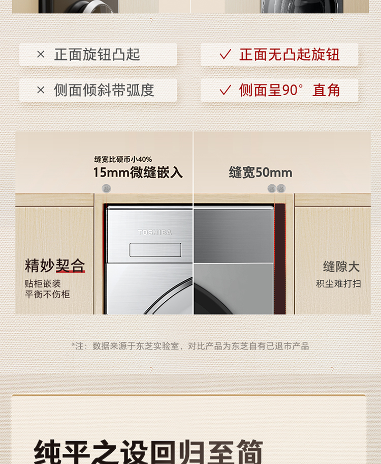 东芝洗衣机纯平全嵌10公斤滚筒DG-10TC23BY