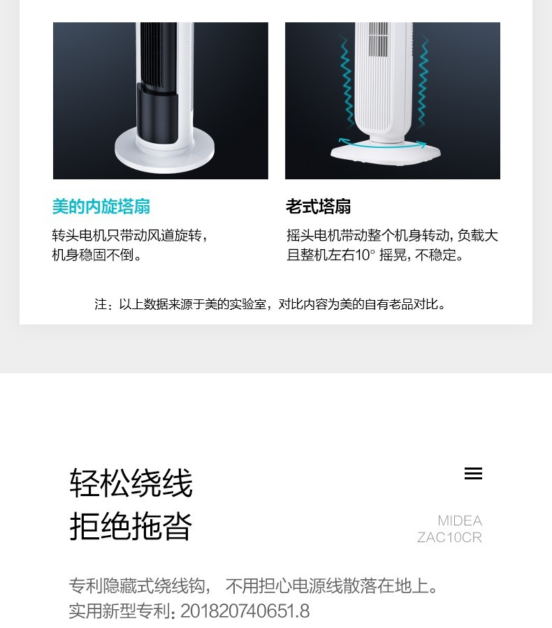 美的风扇塔扇ZAC10CR