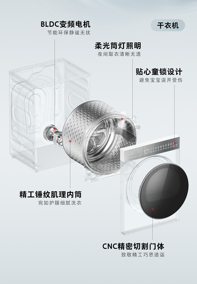 东芝洗烘套大白梨DG-10TC25B+DH-10TC25B