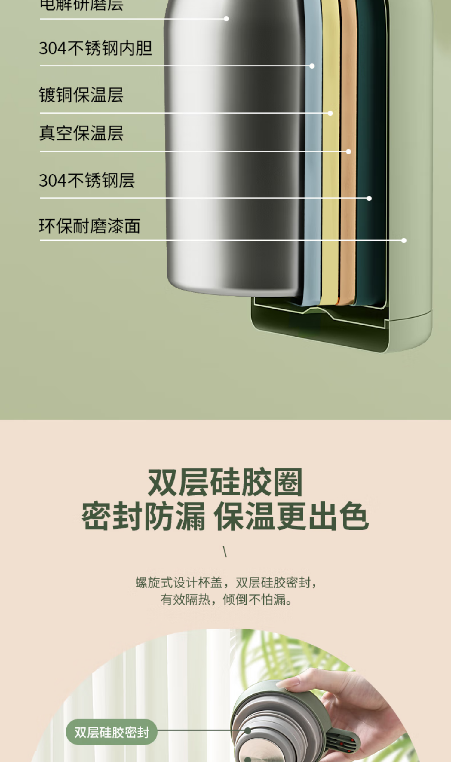 康巴赫保温壶奶油白KH-H20B01