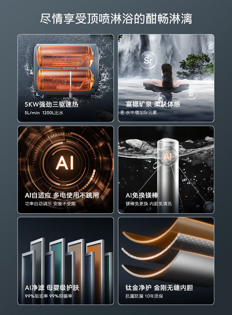 美的高端定制品牌COLMO电热水器CFBS6-6050