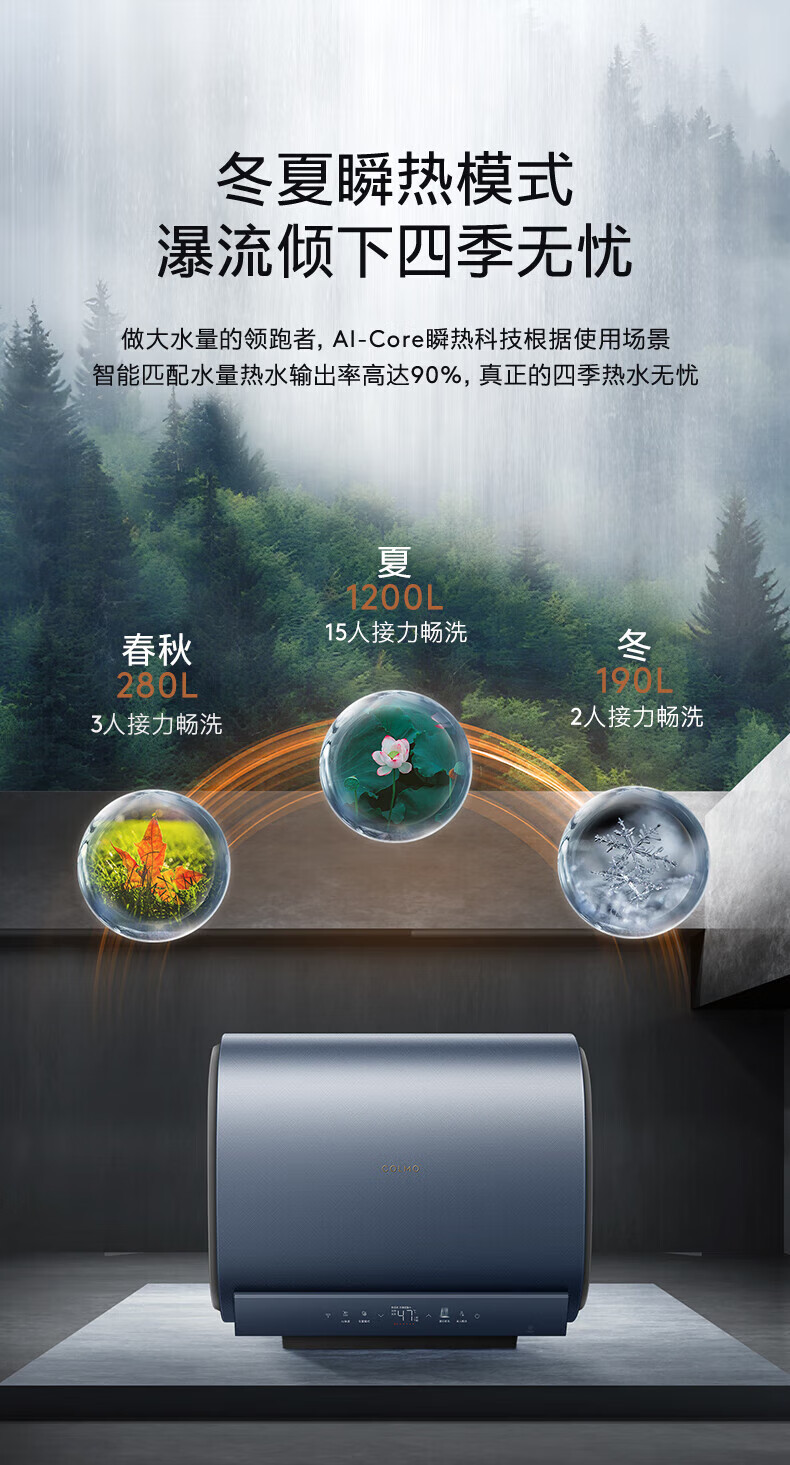 美的高端定制品牌COLMO电热水器CFBS6-6050