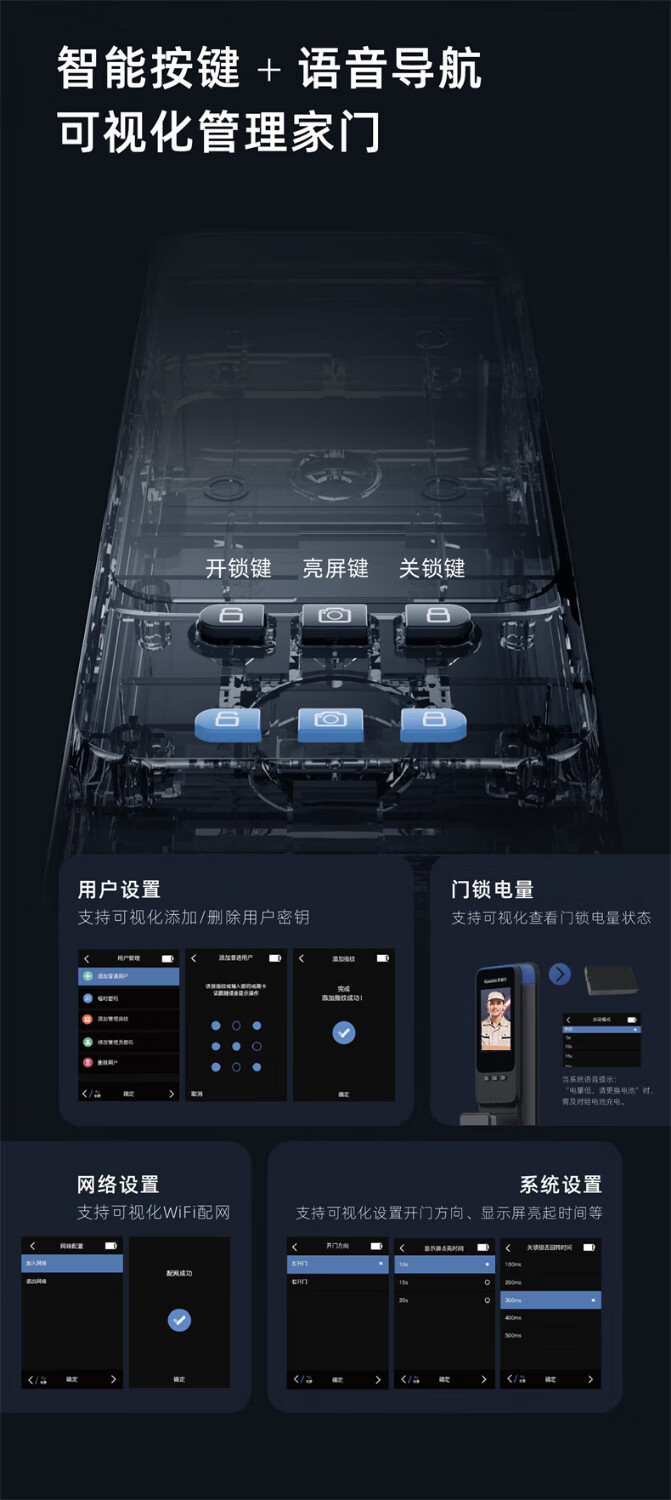 凯迪仕指纹锁Q3VP曜石黑