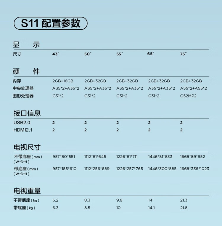 TCL电视75英寸 75S11