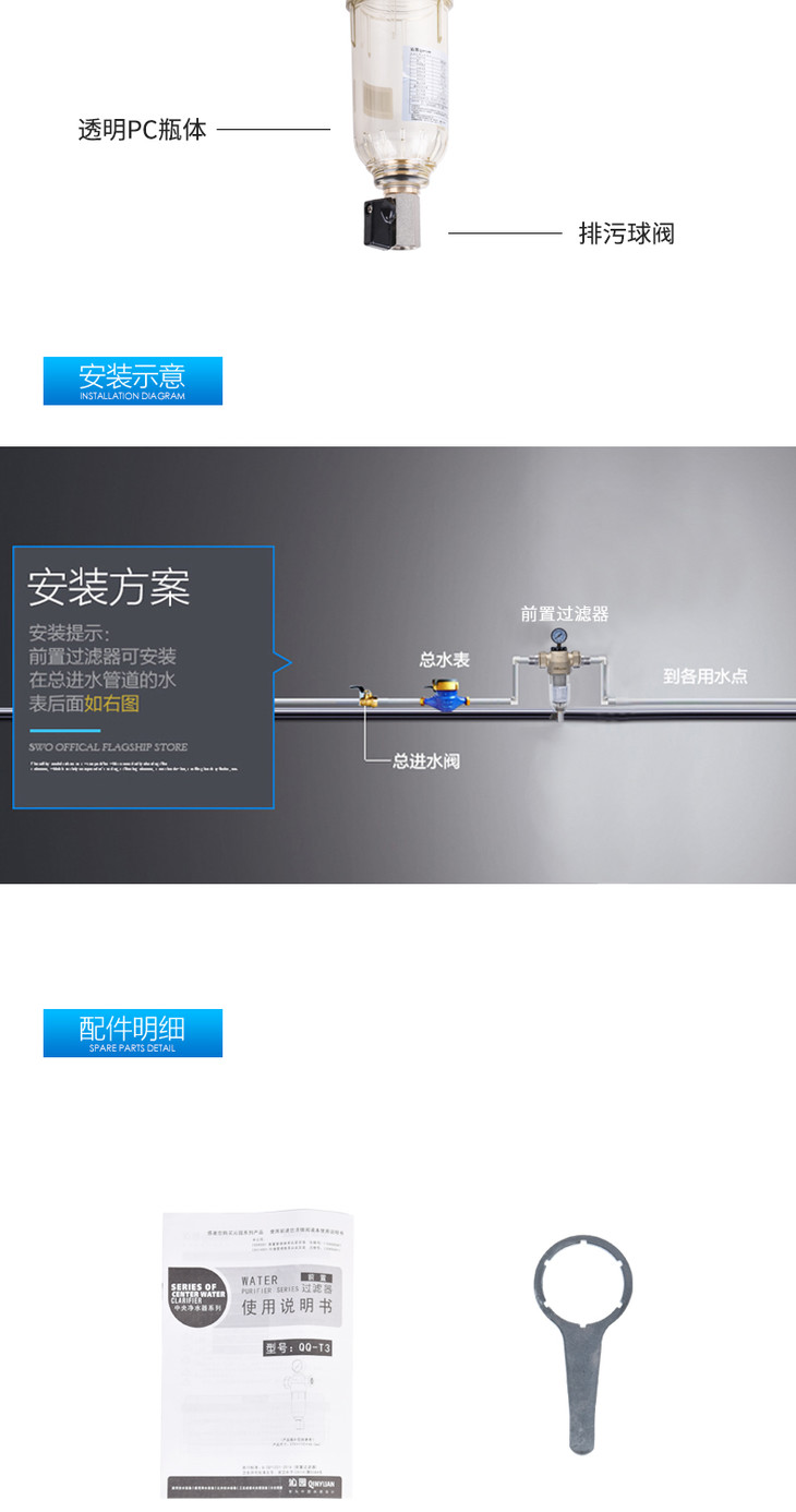 沁园前置过滤器QQ-T3