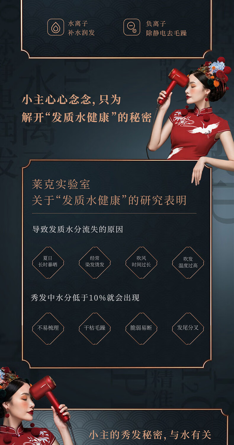 莱克水离子涡扇吹风机F6
