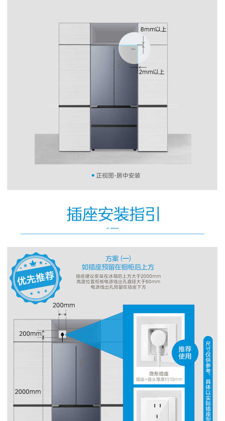 美的冰箱法式BCD-520WUFGPZM 迷境灰