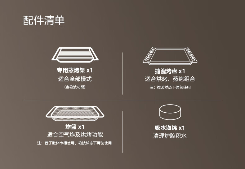 美的微波蒸烤炸一体机BG5010W