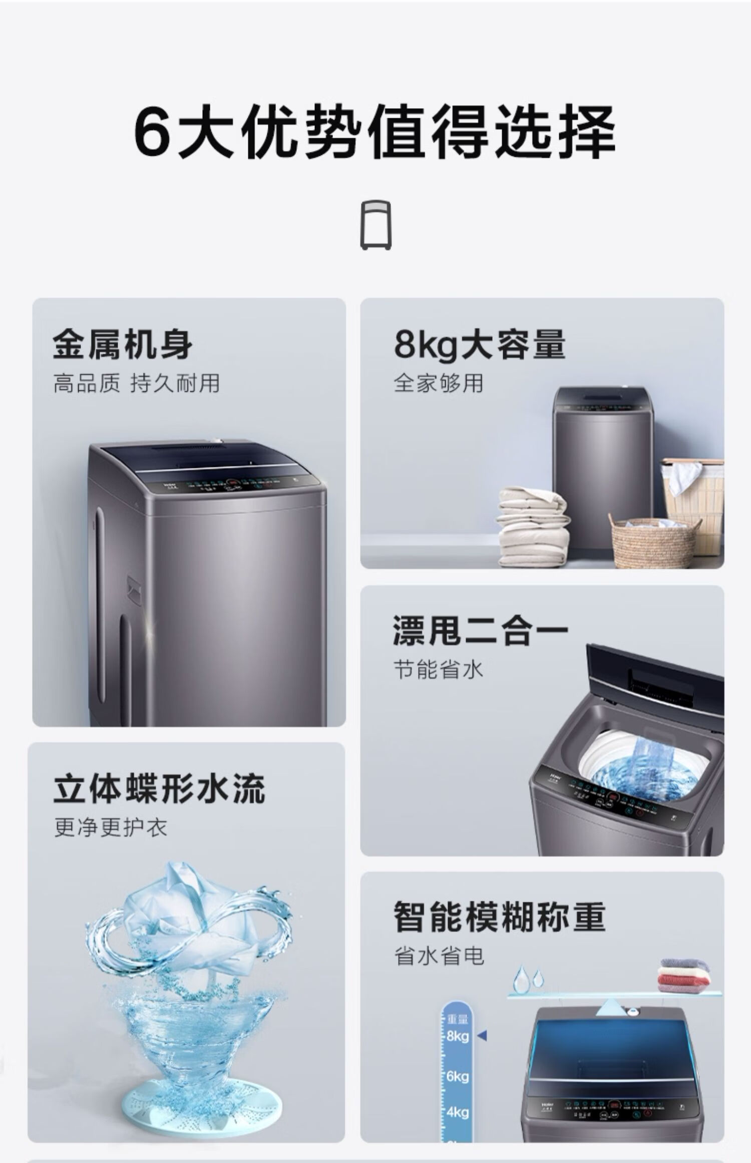 海尔洗衣机全自动EB80M30Mate1