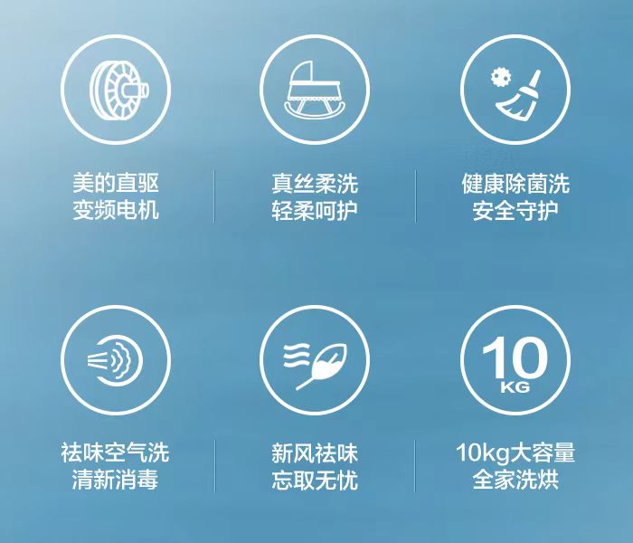 美的洗烘一体滚筒洗衣机MD100PD5QCT