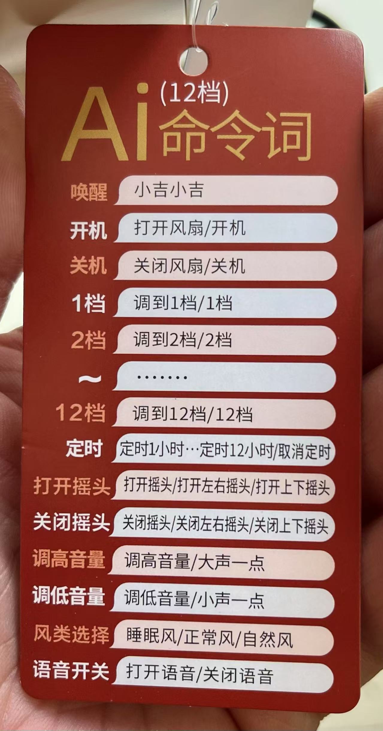 吉星（原老钻石品牌）空气循环风扇语音款XHZJ10-3 奶油白色