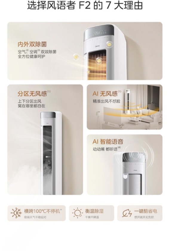 美的空调3P柜机风语者F2  KFR-72LW/F2