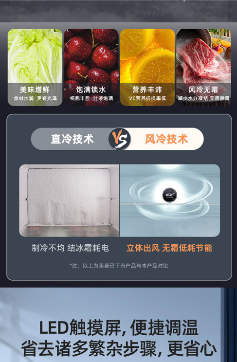 美菱冰箱三开门BCD-272WP3CJC（雅典灰）